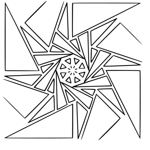 Geometric Mandala Coloring Page